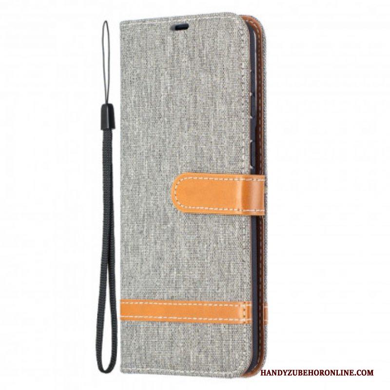 Folio-hoesje voor Samsung Galaxy S21 Plus 5G Met Ketting Band Van Stof En Leereffect