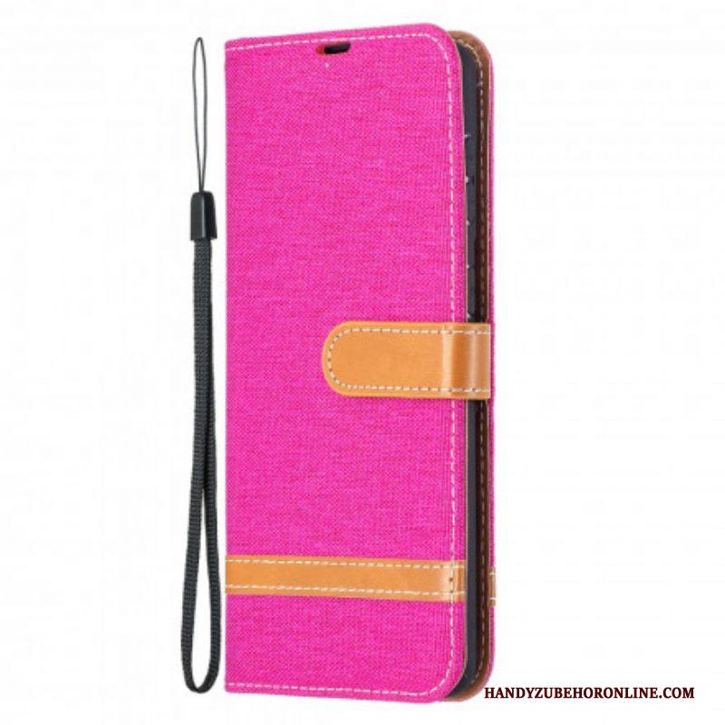 Folio-hoesje voor Samsung Galaxy S21 Plus 5G Met Ketting Band Van Stof En Leereffect