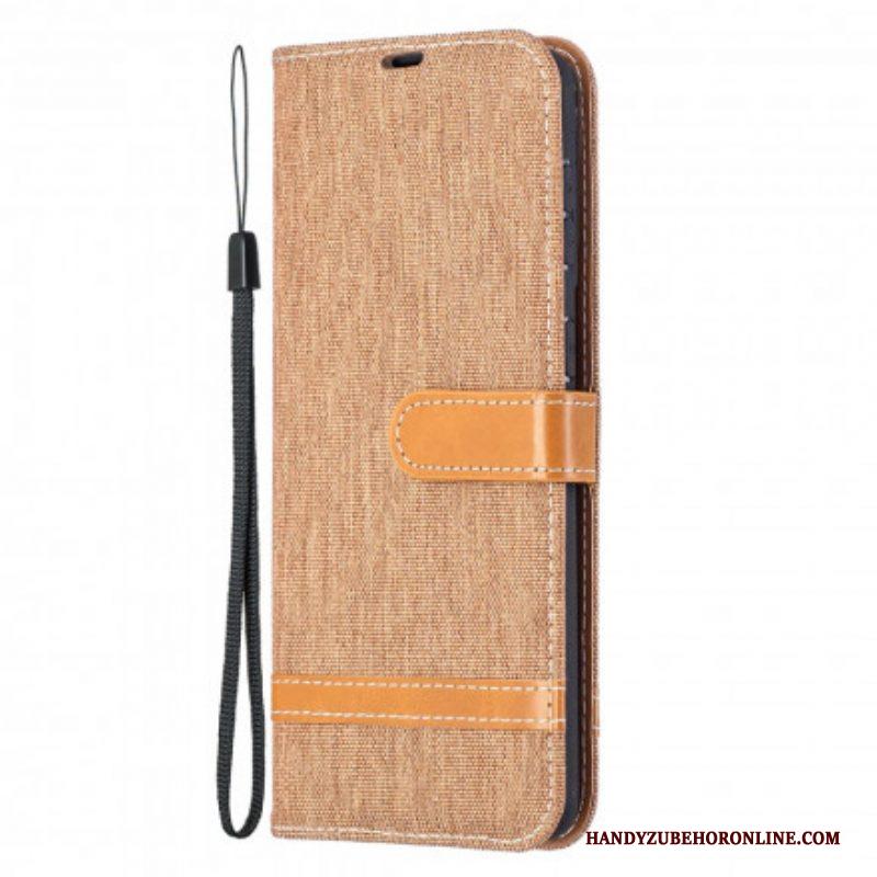 Folio-hoesje voor Samsung Galaxy S21 Plus 5G Met Ketting Band Van Stof En Leereffect