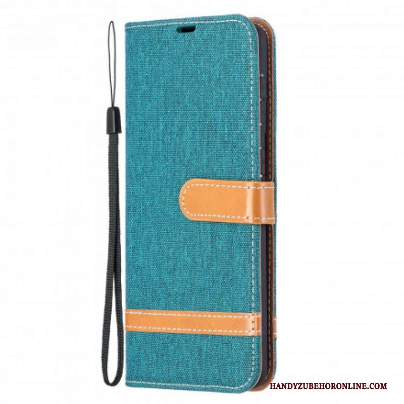 Folio-hoesje voor Samsung Galaxy S21 Plus 5G Met Ketting Band Van Stof En Leereffect