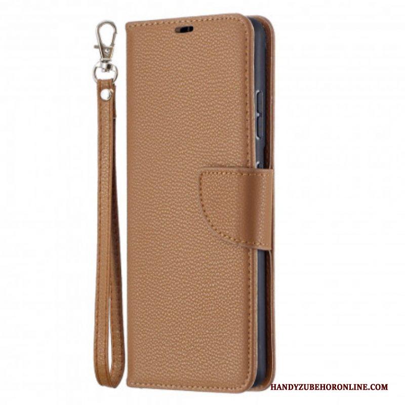 Folio-hoesje voor Samsung Galaxy S21 Ultra 5G Flip Case Lychee Rabat Schuin