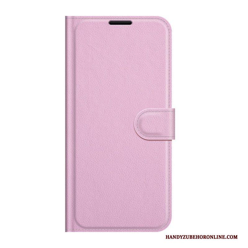 Folio-hoesje voor Samsung Galaxy S22 Plus 5G Klassiek Litchi-leereffect