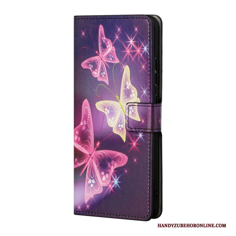 Folio-hoesje voor Samsung Galaxy S22 Plus 5G Vlinders En Bloemen