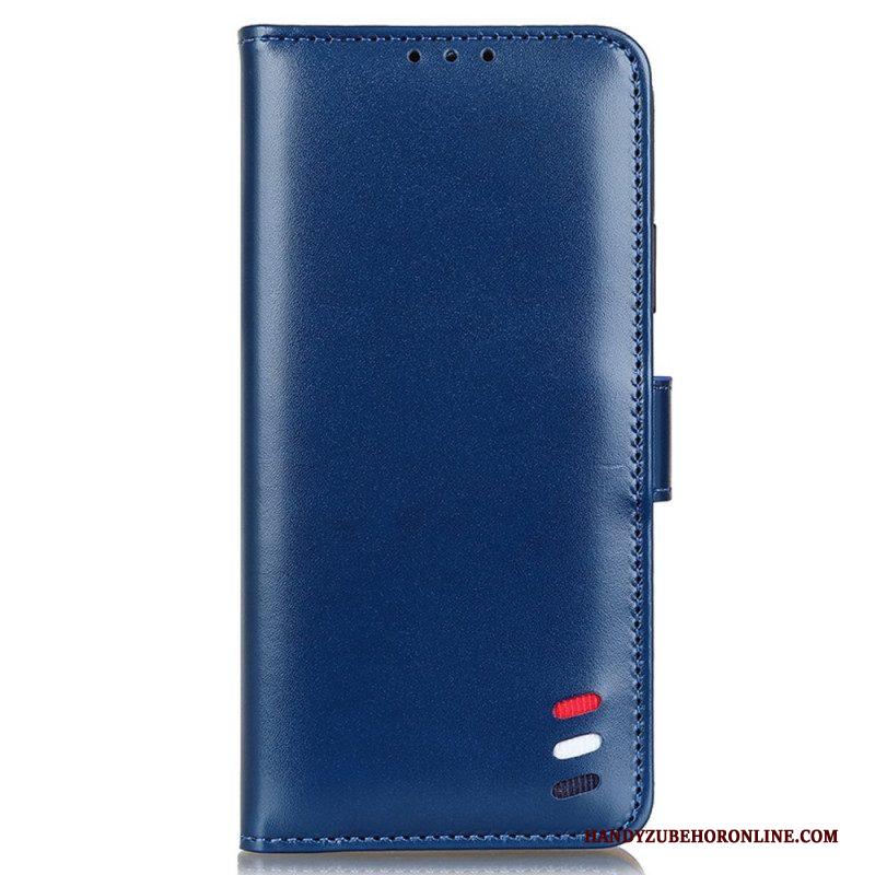 Folio-hoesje voor Samsung Galaxy S22 Ultra 5G Driekleurig Leereffect