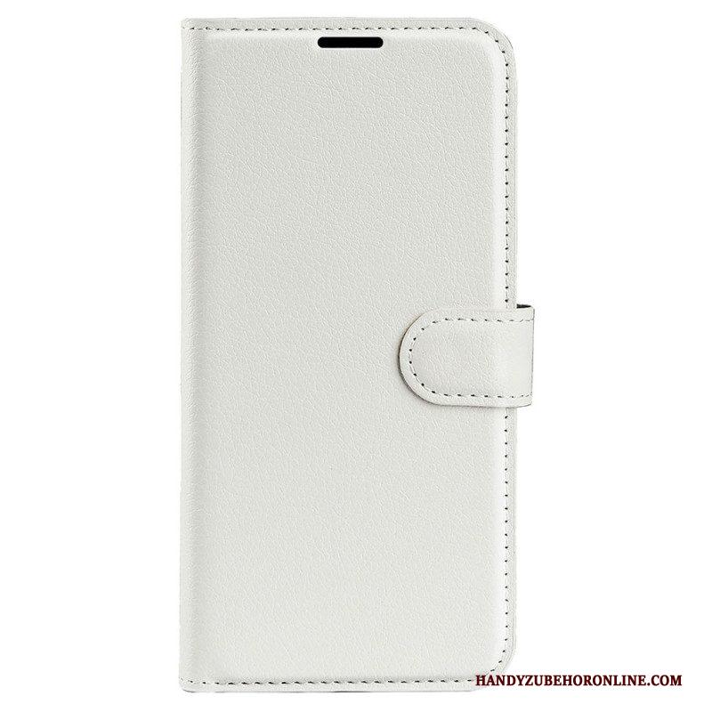 Folio-hoesje voor Samsung Galaxy S23 5G Klassiek Litchi-leereffect