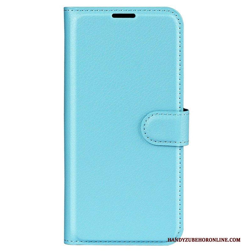 Folio-hoesje voor Samsung Galaxy S23 5G Klassiek Litchi-leereffect