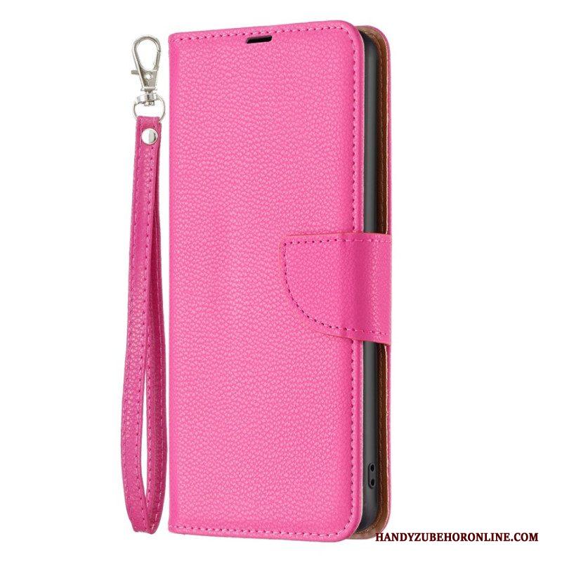 Folio-hoesje voor Samsung Galaxy S23 5G Lychee Schuine Sluiting