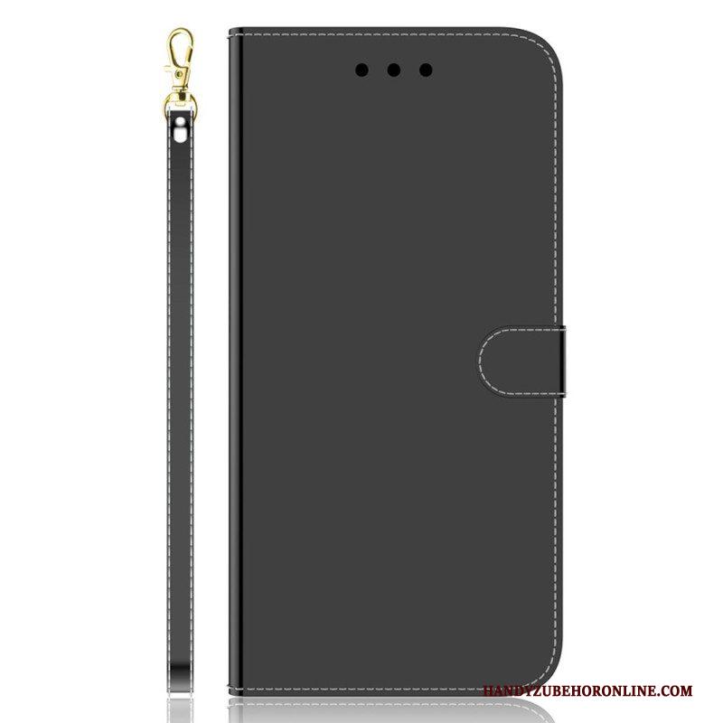 Folio-hoesje voor Samsung Galaxy S23 5G Spiegel En Lanyard