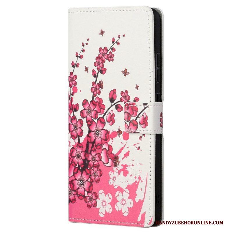 Folio-hoesje voor Samsung Galaxy S23 5G Tropische Bloemen