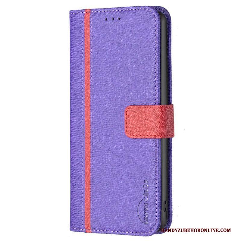 Folio-hoesje voor Samsung Galaxy S23 5G Tweekleurige Binfen-kleur