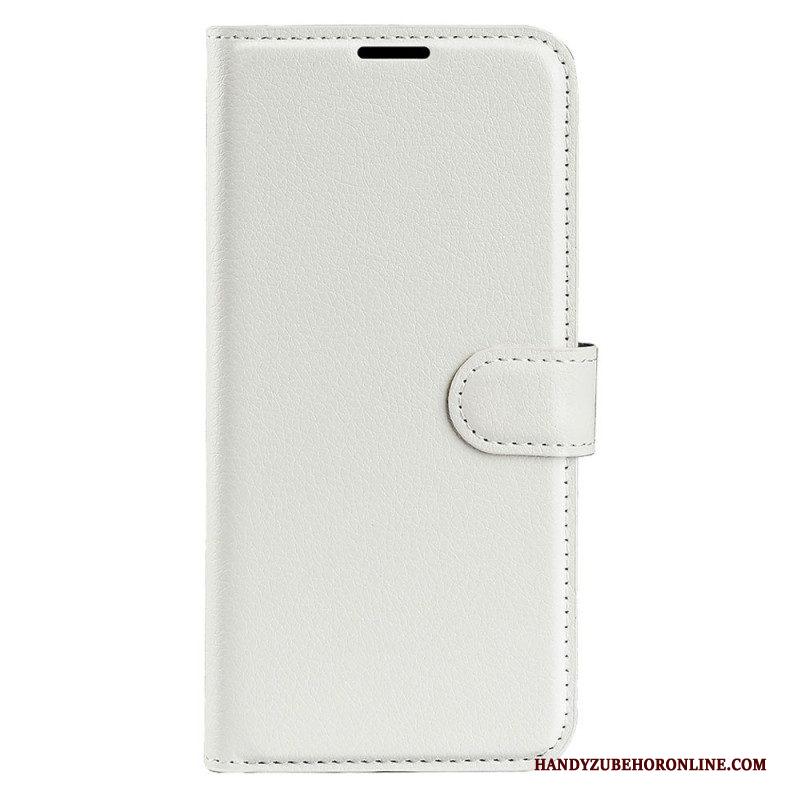 Folio-hoesje voor Samsung Galaxy S23 Ultra 5G Klassiek Litchi-leereffect