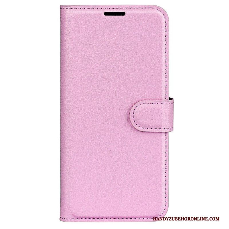 Folio-hoesje voor Samsung Galaxy S23 Ultra 5G Klassiek Litchi-leereffect