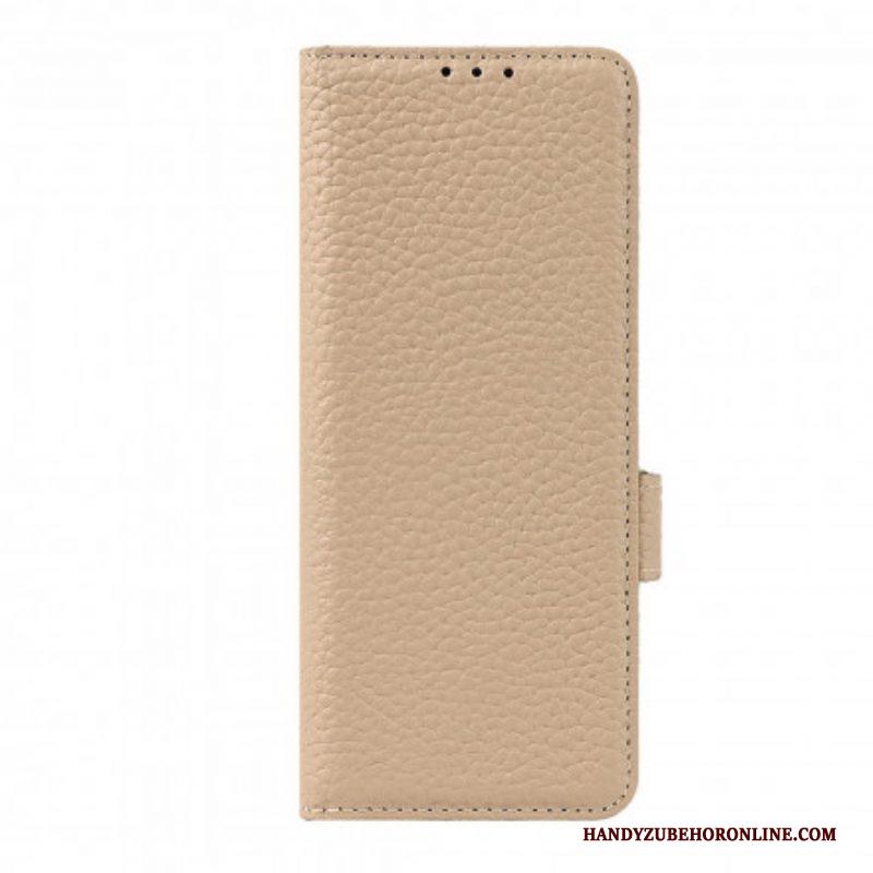 Folio-hoesje voor Samsung Galaxy Z Fold 3 5G Echt Litchi-leer