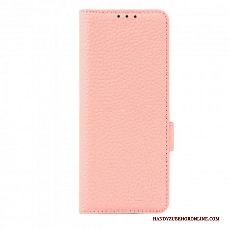 Folio-hoesje voor Samsung Galaxy Z Fold 3 5G Echt Litchi-leer