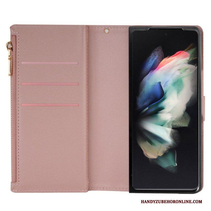 Folio-hoesje voor Samsung Galaxy Z Fold 4 Ultra Lovertjes Met Riem