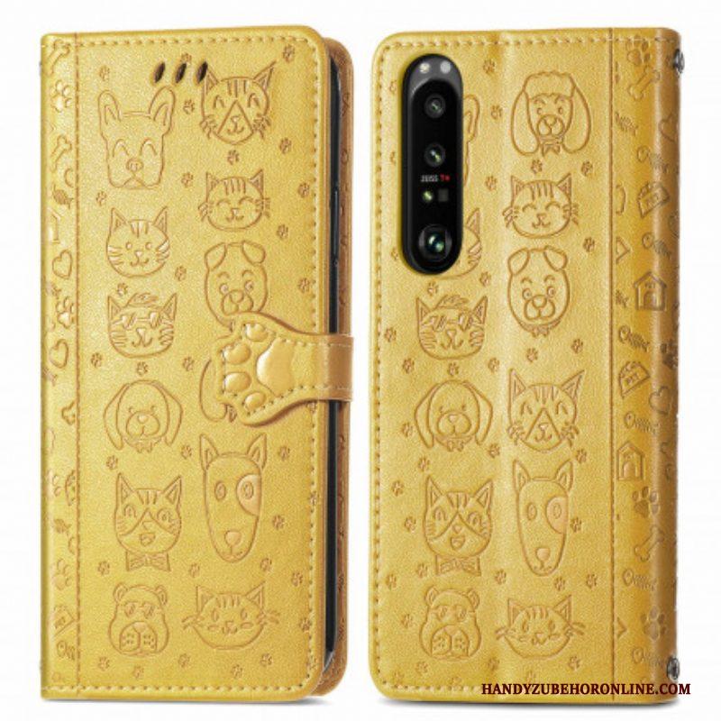 Folio-hoesje voor Sony Xperia 1 III Geanimeerde Dieren