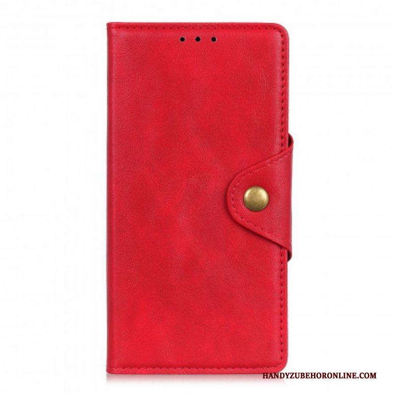 Folio-hoesje voor Sony Xperia 1 III Vintage Knop Van Imitatieleer