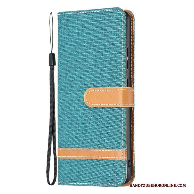 Folio-hoesje voor Xiaomi 12 / 12X Met Ketting Band Van Stof En Leereffect