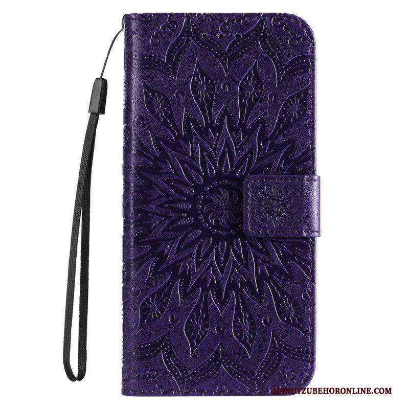 Folio-hoesje voor Xiaomi 12 Lite Mandala Zon Met Lanyard