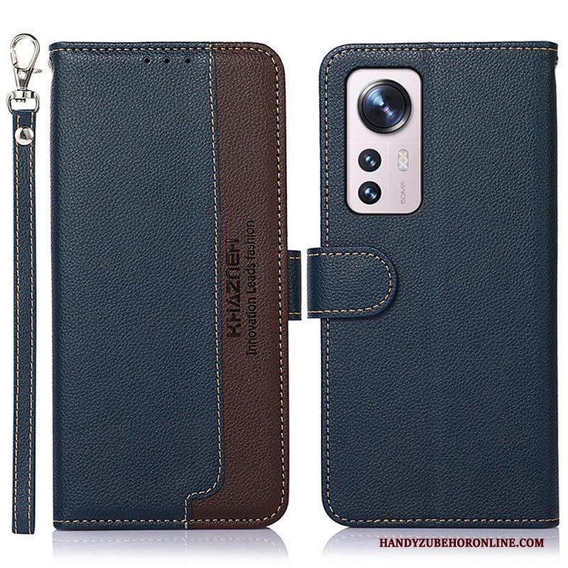 Folio-hoesje voor Xiaomi 12 Pro Lychee-stijl Rfid Khazneh