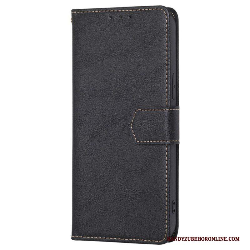 Folio-hoesje voor Xiaomi 12T / 12T Pro Couture-leereffect