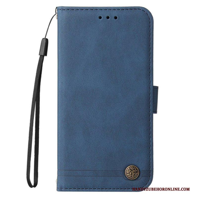 Folio-hoesje voor Xiaomi 12T / 12T Pro Decoratieve Klinknagel En Koord