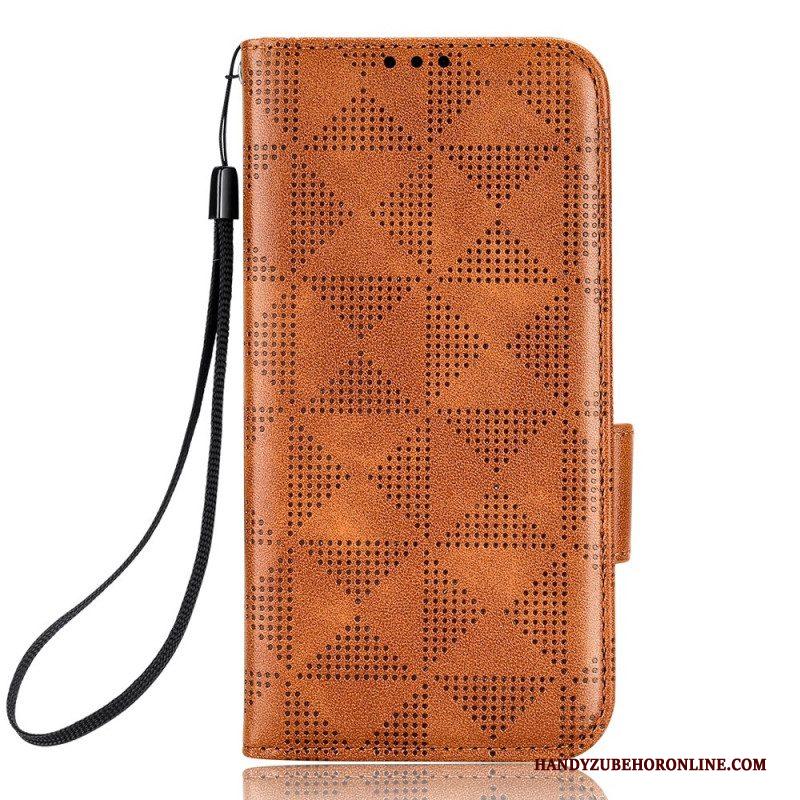 Folio-hoesje voor Xiaomi 13 Lite Driehoeken Met Lanyard