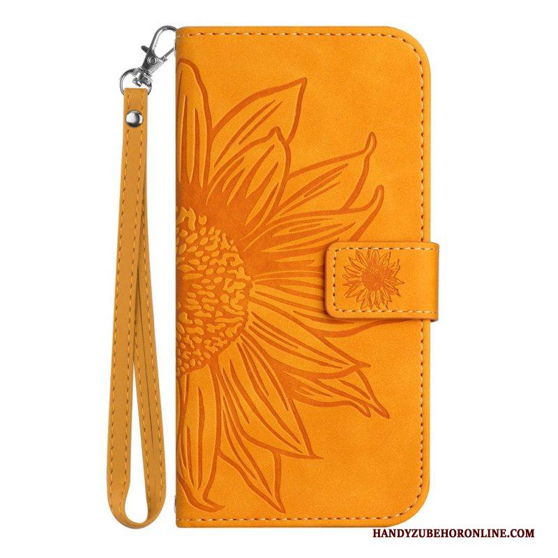 Folio-hoesje voor Xiaomi 13 Lite Zonnebloem Met Lanyard