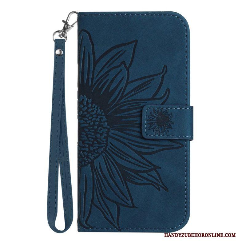 Folio-hoesje voor Xiaomi 13 Lite Zonnebloem Met Lanyard