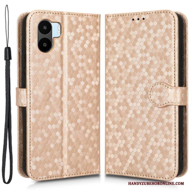 Folio-hoesje voor Xiaomi Redmi A1 Met Ketting Strappy-patroon In 3d