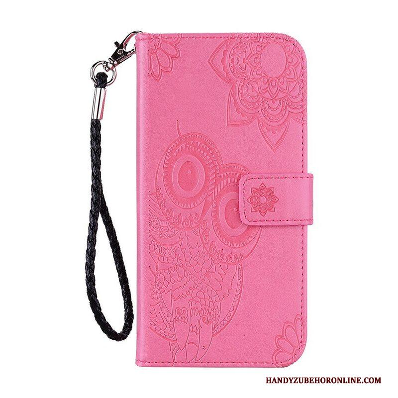 Folio-hoesje voor Xiaomi Redmi Note 10 5G Uil En Lanyard