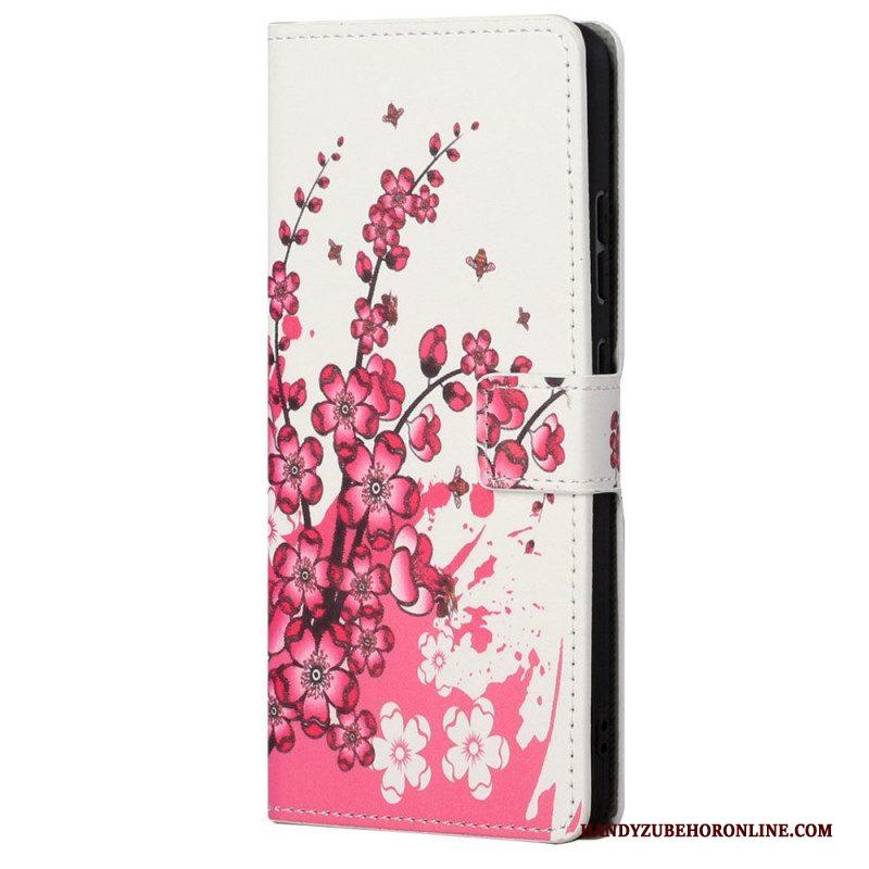 Folio-hoesje voor Xiaomi Redmi Note 11 / 11S Tropische Bloemen
