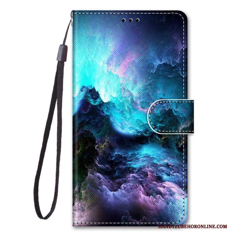 Folio-hoesje voor Xiaomi Redmi Note 11 Pro Plus 5G Met Ketting Lanyard-landschap