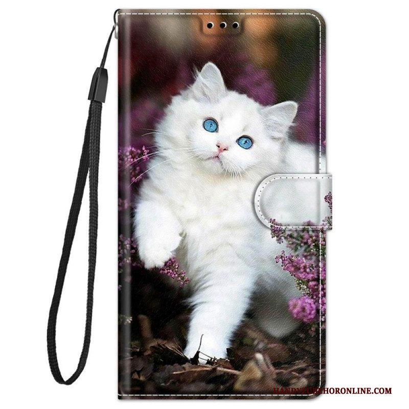 Folio-hoesje voor Xiaomi Redmi Note 11 Pro Plus 5G Met Ketting String Cat Fan