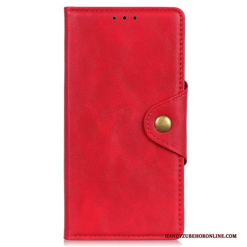 Folio-hoesje voor Xiaomi Redmi Note 12 4G Magnetische Knop Van Imitatieleer