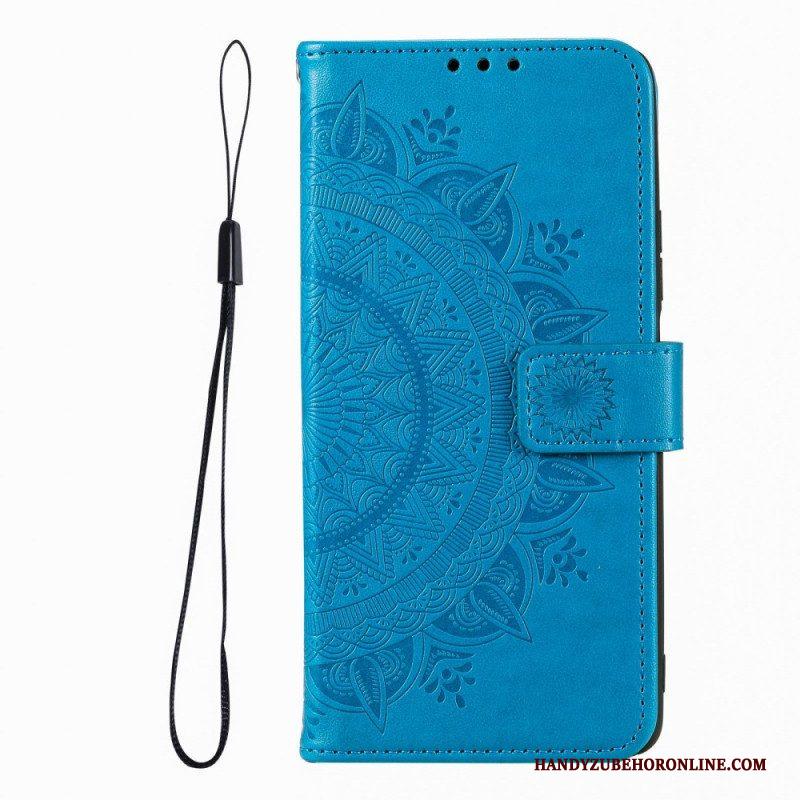 Folio-hoesje voor Xiaomi Redmi Note 12 Pro Mandala Zon Met Lanyard