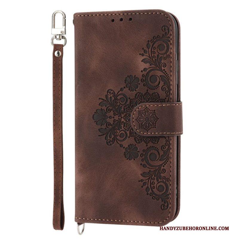 Folio-hoesje voor Xiaomi Redmi Note 12 Pro Plus Mandala Met Lanyard En Schouderriem