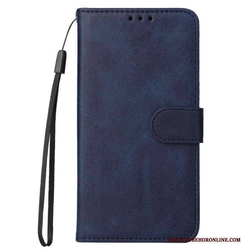 Folio-hoesje voor Xiaomi Redmi Note 12 Pro Plus Met Ketting Effen Met Bandje