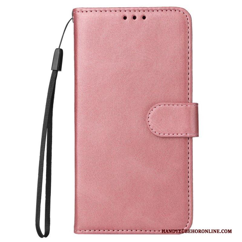 Folio-hoesje voor Xiaomi Redmi Note 12 Pro Plus Met Ketting Effen Met Bandje