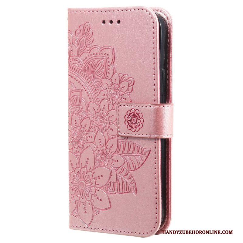 Folio-hoesje voor Xiaomi Redmi Note 12 Pro Plus Met Ketting Riem Bloem Mandala