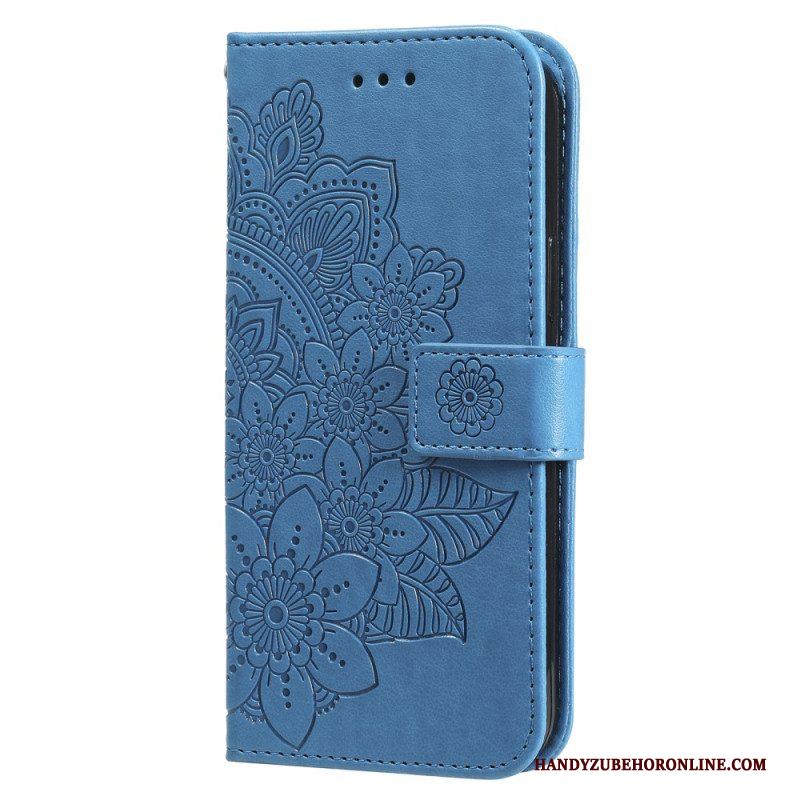 Folio-hoesje voor Xiaomi Redmi Note 12 Pro Plus Met Ketting Riem Bloem Mandala