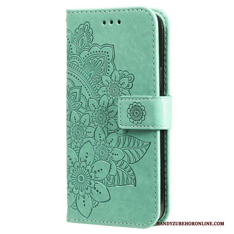 Folio-hoesje voor Xiaomi Redmi Note 12 Pro Plus Met Ketting Riem Bloem Mandala