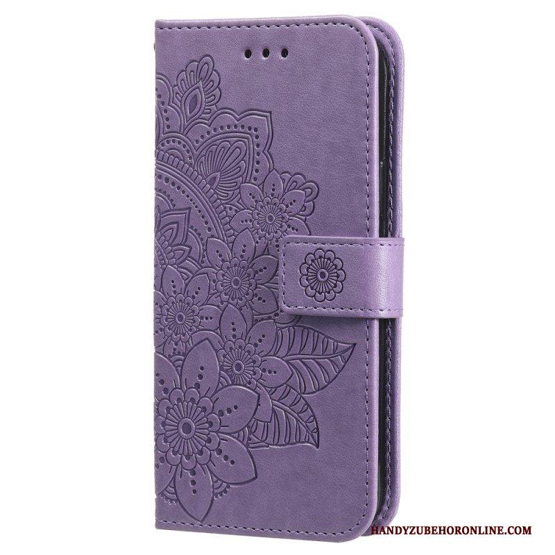 Folio-hoesje voor Xiaomi Redmi Note 12 Pro Plus Met Ketting Riem Bloem Mandala