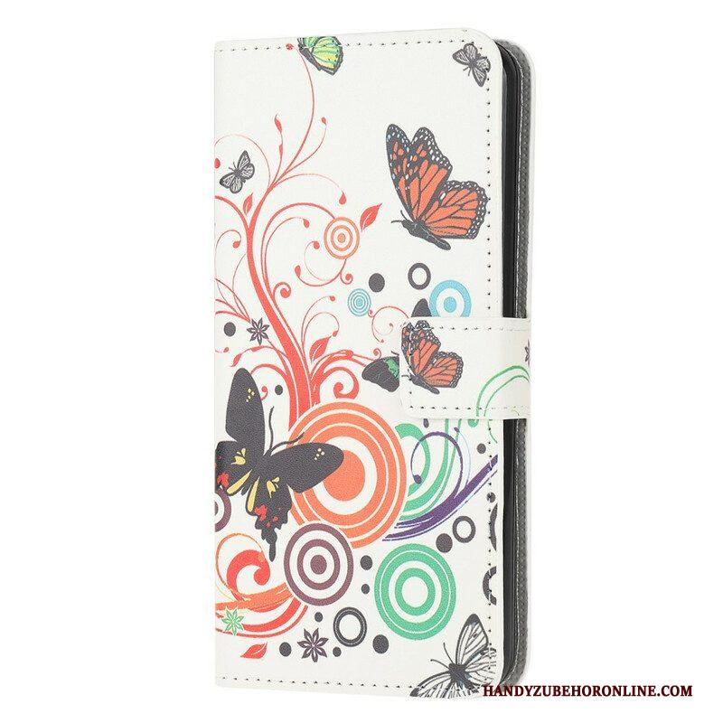 Folio-hoesje voor iPhone 13 Mini Krankzinnige Vlinders