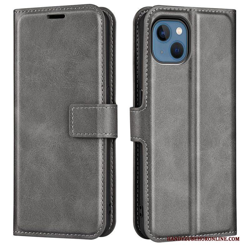 Folio-hoesje voor iPhone 14 Plus Slank Extreem Leereffect