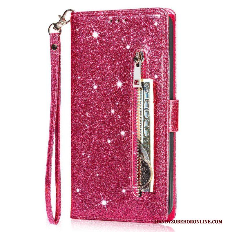 Folio-hoesje voor iPhone 14 Pro Max Portemonnee Leren Glitter Portemonnee