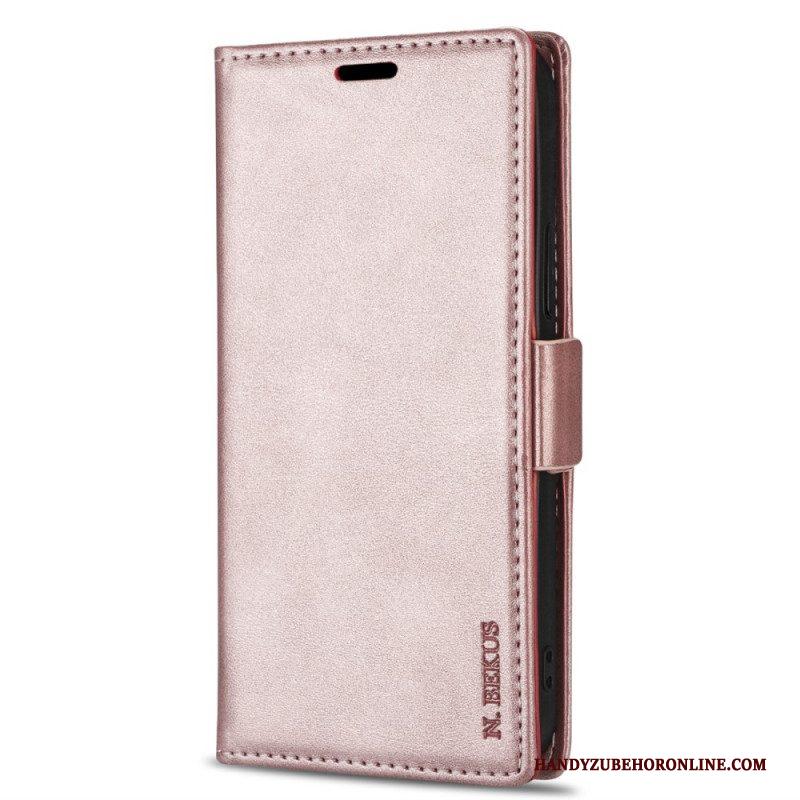 Folio-hoesje voor iPhone 15 Plus N.bekus Ledereffect