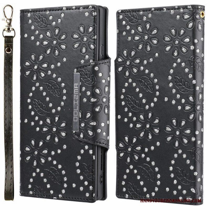 Hoesje Folio-hoesje voor Samsung Galaxy S22 5G Afneembare Diamanten