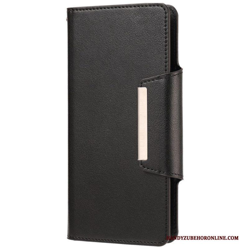 Hoesje Folio-hoesje voor Samsung Galaxy S22 Plus 5G Afneembare Zilveren Sluiting