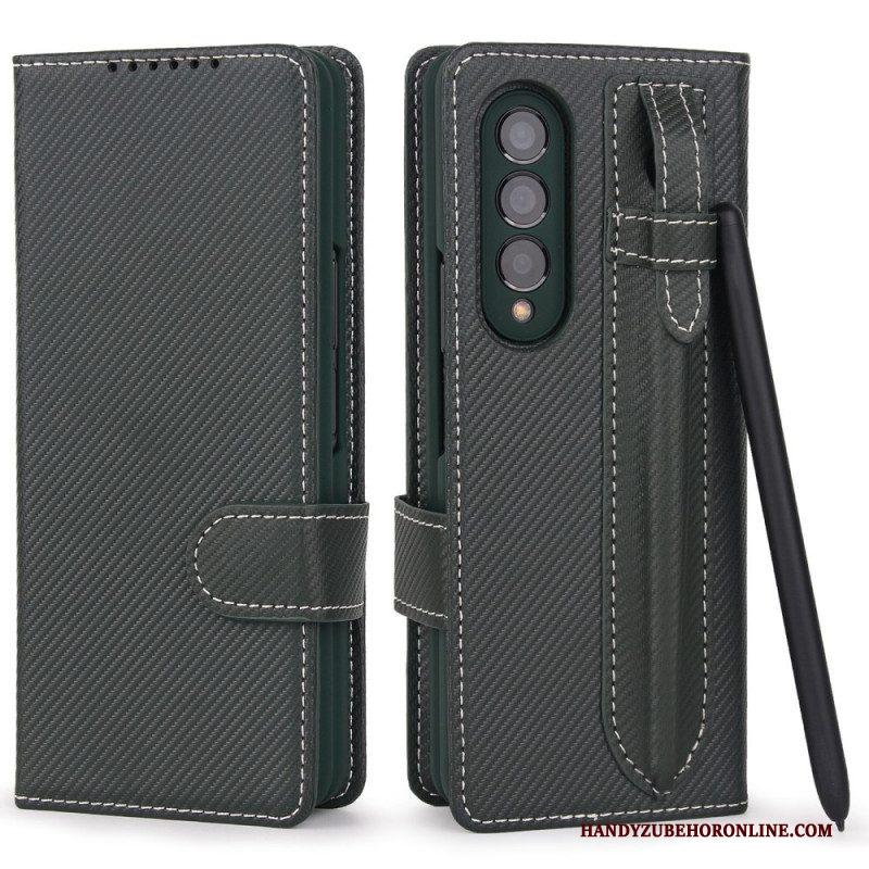 Hoesje Folio-hoesje voor Samsung Galaxy Z Fold 3 5G Afneembare Pennenhouder